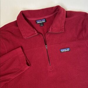 Patagonia Micro D Fleece 1/4 Zip Sweatshirt Burgundy Mens Large Outdoor 26176